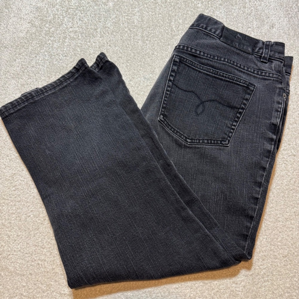 Lauren Ralph Lauren Jeans Womens 14P Classic Straight Black Wash Petite Denim